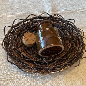 Beautiful Boho Woven Baskets & Ceramic Jar